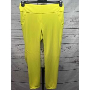 SOHO Bright Yellow Stretchy‎ Pull On Pants Pockets Slim Fit Small